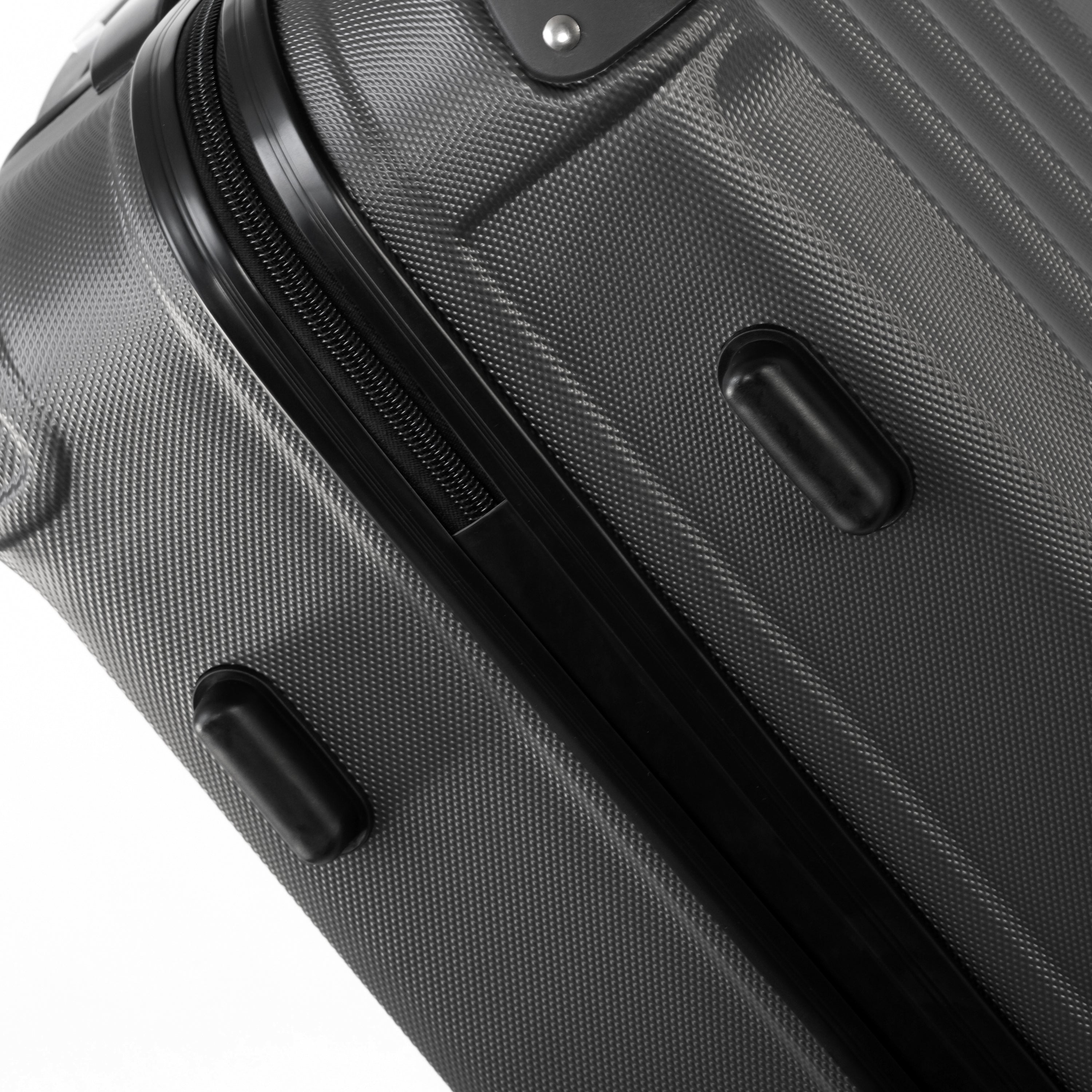 Jetstream 3 Piece Hardside Luggage Set - Rolling Wheeled Spinner Travel Lightweight ABS Suitcase, Charcoal