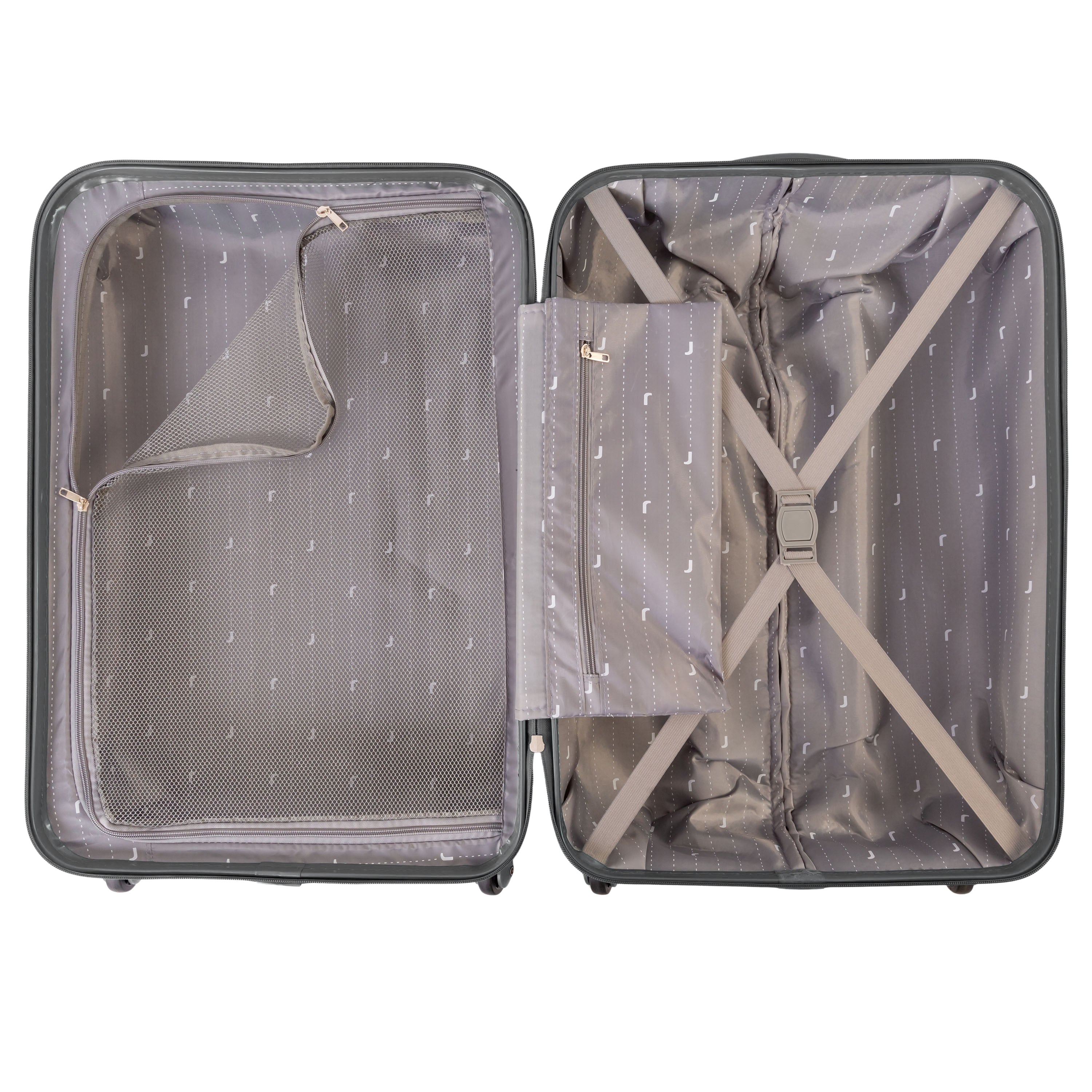 Jetstream 3 Piece Hardside Luggage Set - Rolling Wheeled Spinner Travel Lightweight ABS Suitcase, Charcoal