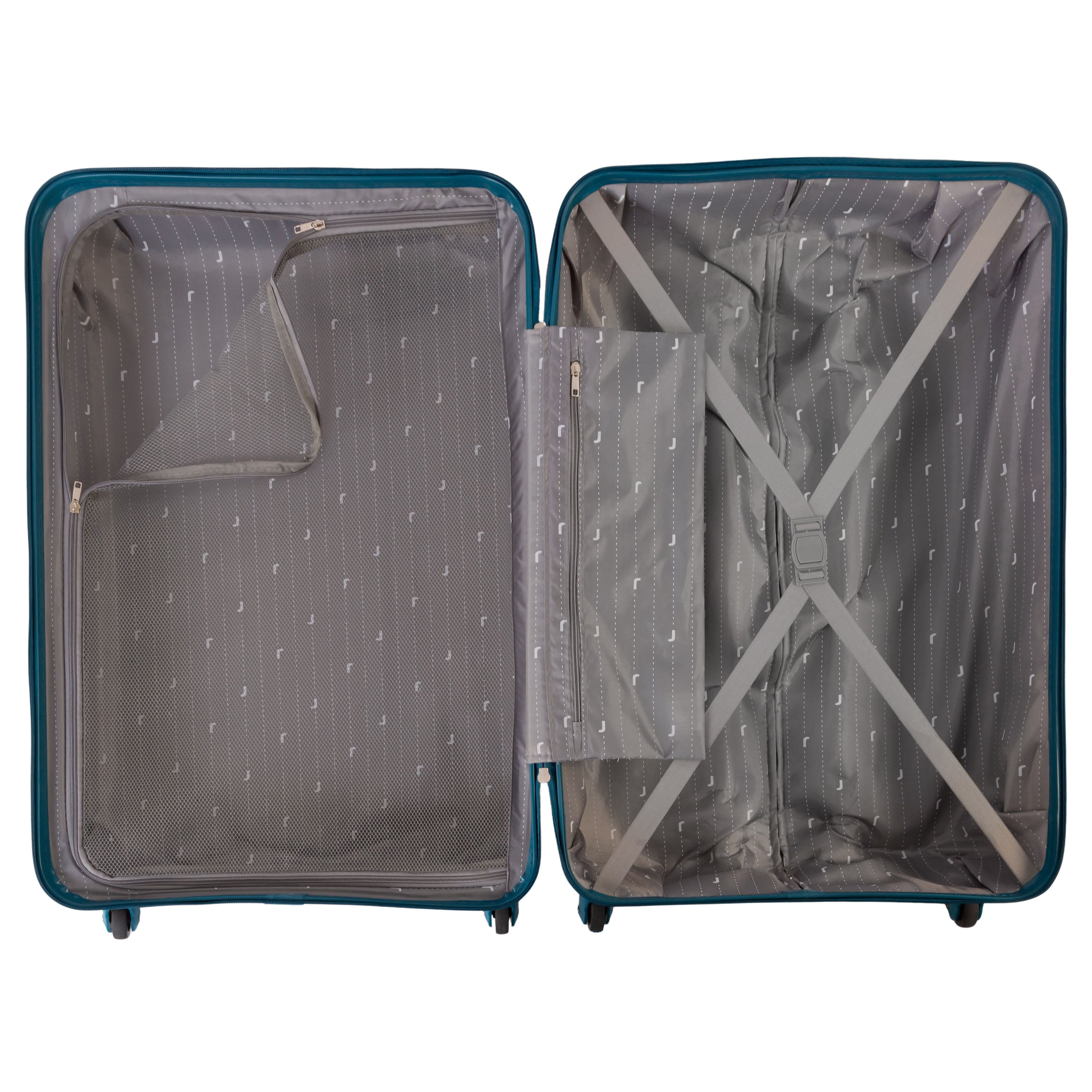 Jetstream 3 Piece Hardside Luggage Set - Rolling Wheeled Spinner Travel Lightweight ABS Suitcase, Teal