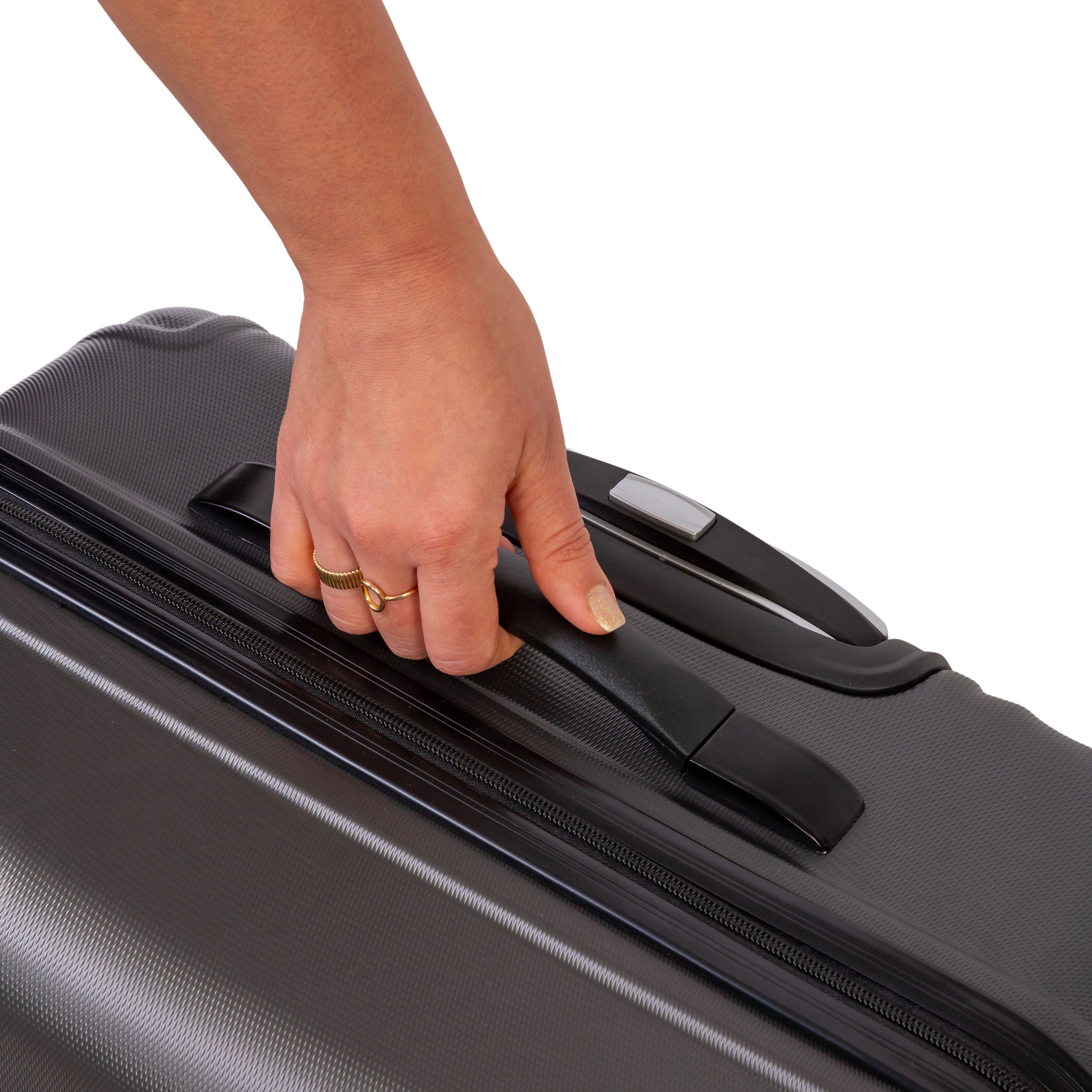 Jetstream 3 Piece Hardside Luggage Set - Rolling Wheeled Spinner Travel Lightweight ABS Suitcase, Charcoal